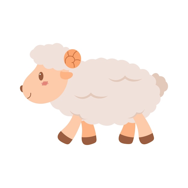 Leuke schapen mascotte cartoon illustratie Leuke dierlijke personage voor kwekerij mascotte Eid aladha eleme