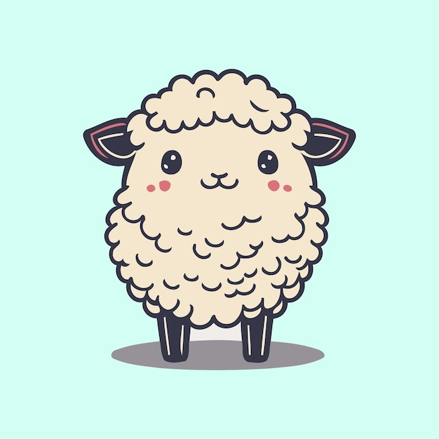 Leuke schapen mascotte dier vector geïsoleerd object