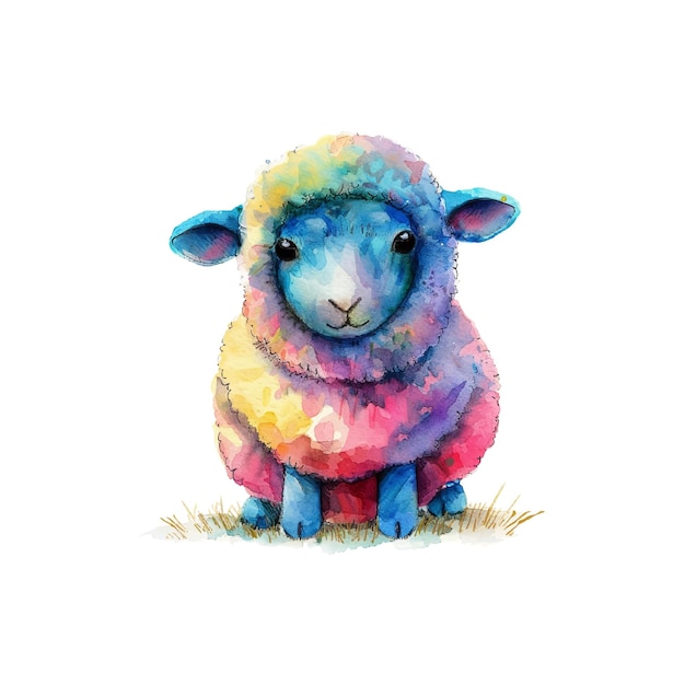 Leuke schapen vector illustratie in aquarel stijl