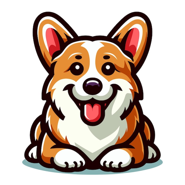 Leuke schattige corgi hond cartoon personage vector illustratie grappig huisdier corgi puppy