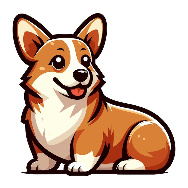 Leuke schattige corgi hond cartoon personage vector illustratie grappig huisdier corgi puppy