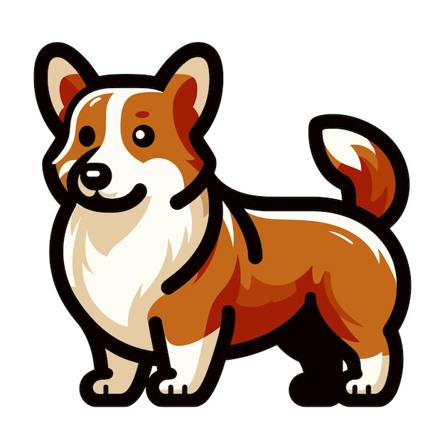 Leuke schattige corgi hond cartoon personage vector illustratie grappig huisdier corgi puppy