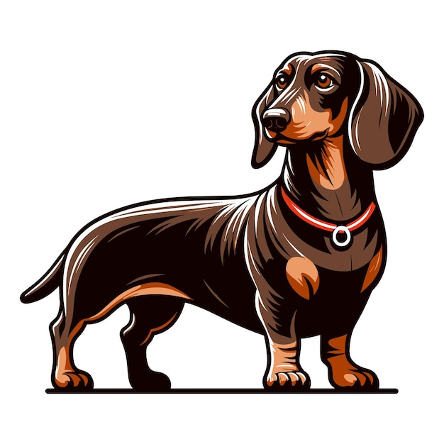 Vector leuke schattige dachshund hond cartoon personage vector illustratie grappig huisdier dachshind puppy