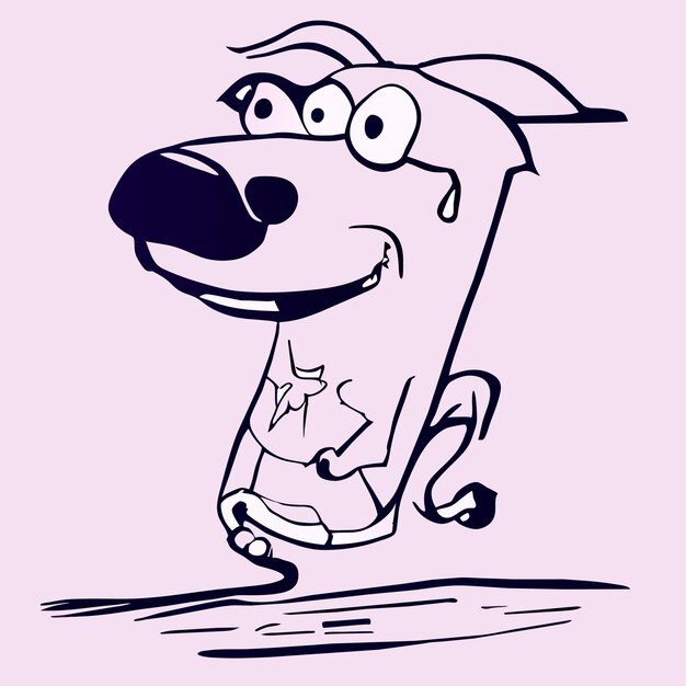 Vector leuke schattige hond met de hand getekend platte stijlvolle cartoon sticker icoon concept geïsoleerde illustratie