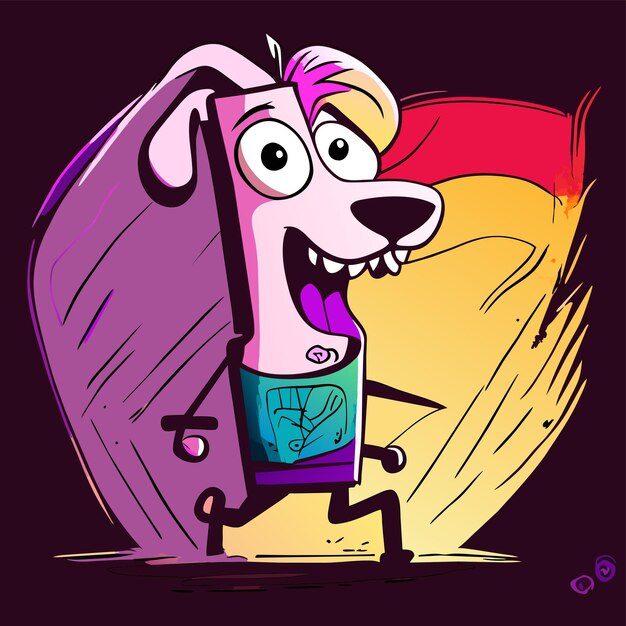 Vector leuke schattige hond met de hand getekend platte stijlvolle cartoon sticker icoon concept geïsoleerde illustratie