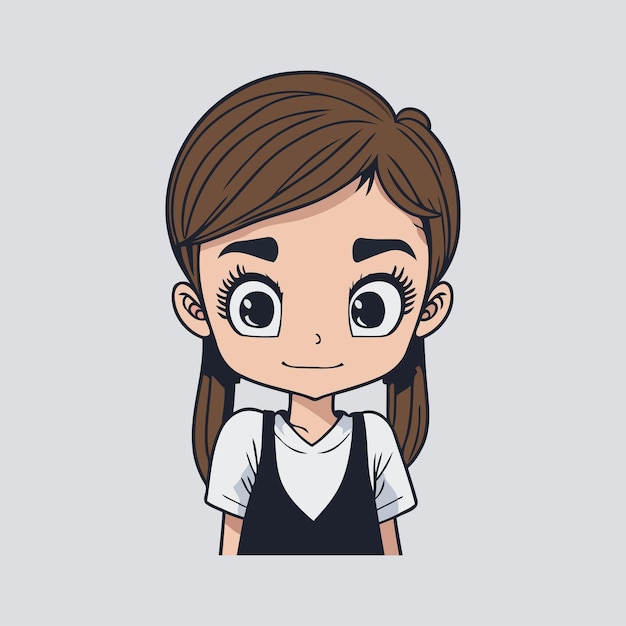 Leuke schattige Little Girl karakter avatar geïsoleerd