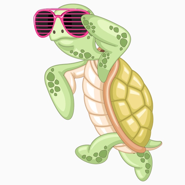 Vector leuke schildpad cartoon vectorillustratie.