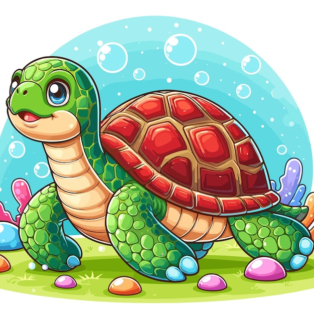 Vector leuke schildpad vector cartoon illustratie