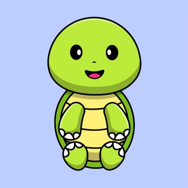 Leuke schildpad zittend cartoon vector pictogram illustratie