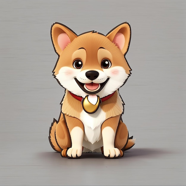 Vector leuke shiba inu hond beet bot cartoon vector icoon illustratie dier natuur icoon concept geïsoleerd