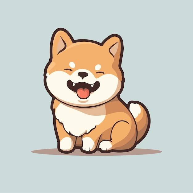 Leuke Shiba Inu hond cartoon illustratie