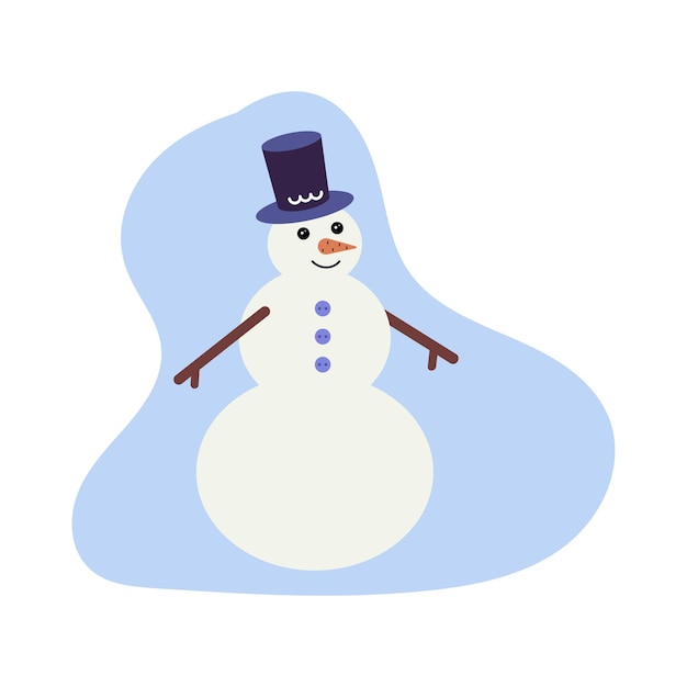 Leuke sneeuwpop in een hoedcilinder