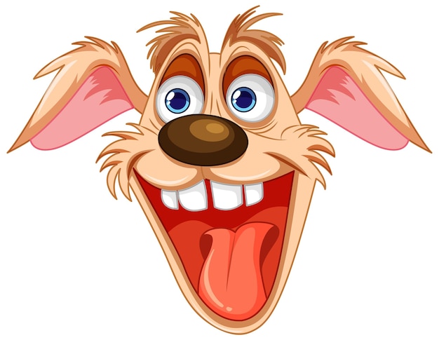 Vector leuke speelse gekke hond cartoon hoofd