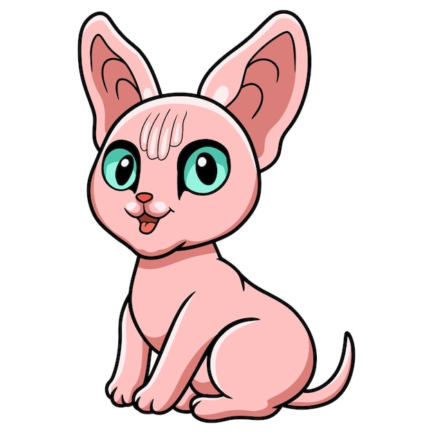 Leuke sphynx kat cartoon zitten