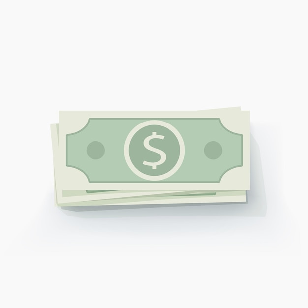 Leuke stapel geld die op wit ligt.