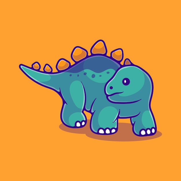 Leuke stegosaurus dinosaurusillustratie geschikt voor mascottesticker en t-shirtontwerp