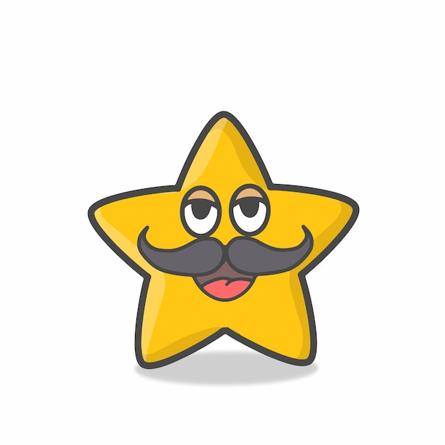 Leuke sterkarakter mascotte platte cartoon emoticon vector ontwerp illustratie