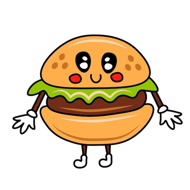 Leuke stripfiguur hamburger