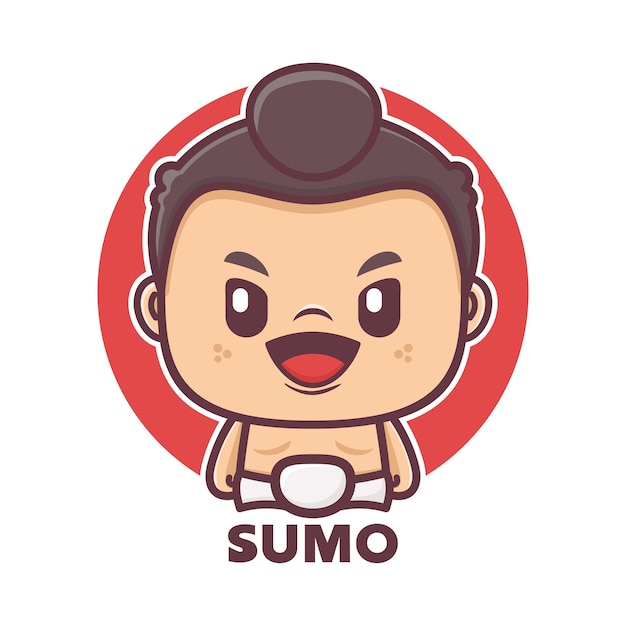 Leuke sumo man cartoon mascotte