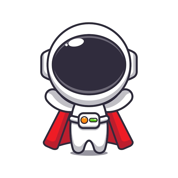 Leuke super astronaut cartoon vectorillustratie