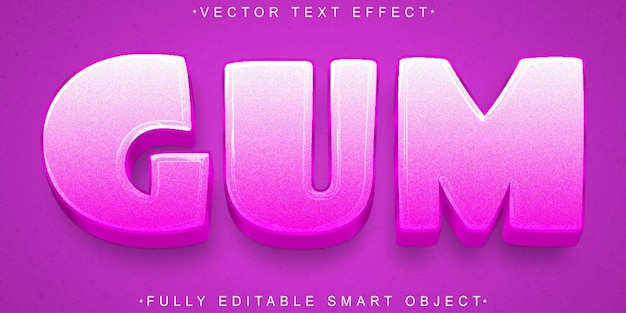 Leuke Sweet Gum Ball Vector Volledig bewerkbaar Smart Object Text Effect