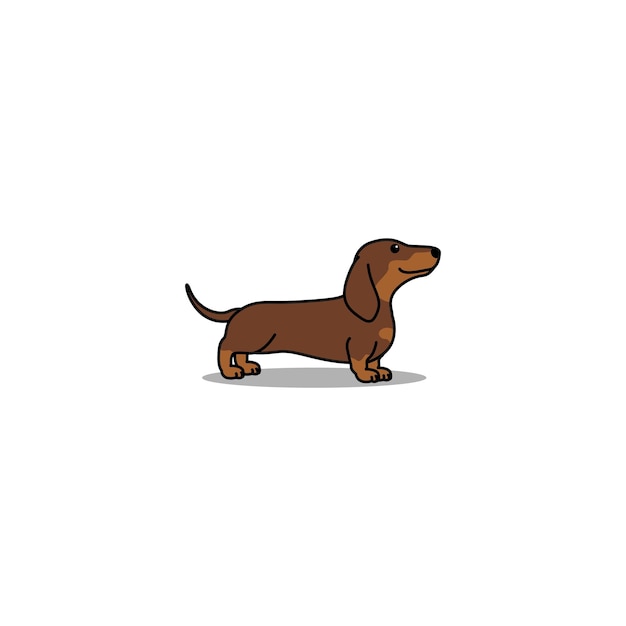 Vector leuke teckel hond chocolade en tan cartoon vectorillustratie