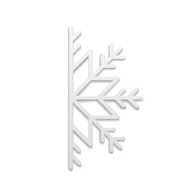 Leuke tederheid verticale sneeuwvlok half bevroren ijs sier decoratief ontwerp 3D-sjabloon vector