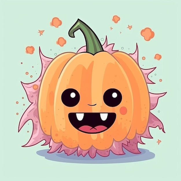 Vector leuke tekenfilm pompoen monster happy halloween vector