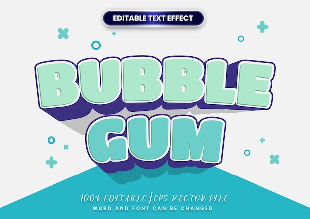 Vector leuke tekst stijl effect bubble gum tekst comic stijl effect bewerkbaar