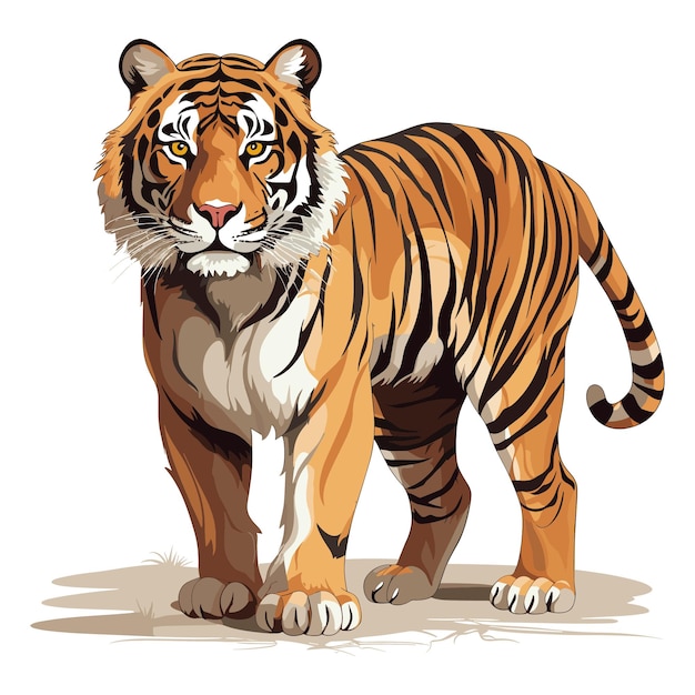 Leuke tiger cartoon vector art illustratie ontwerp