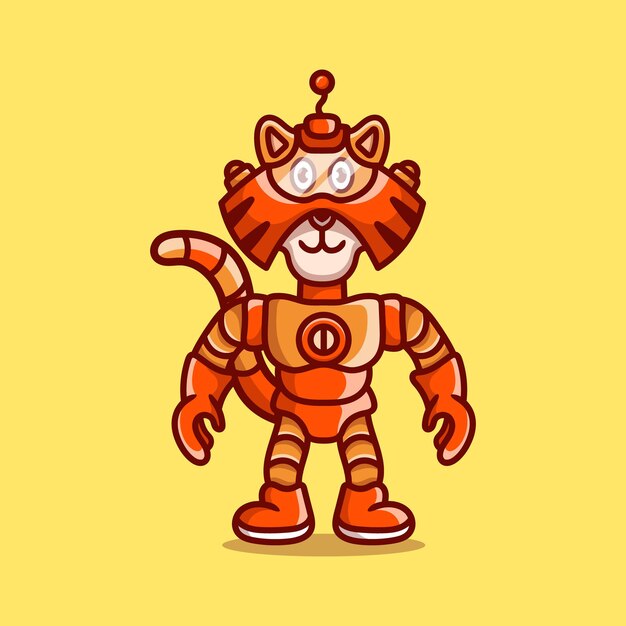 Leuke tijger die robotpantser draagt