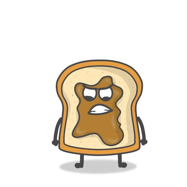 Leuke toast karakter vector ontwerp sjabloon illustratie