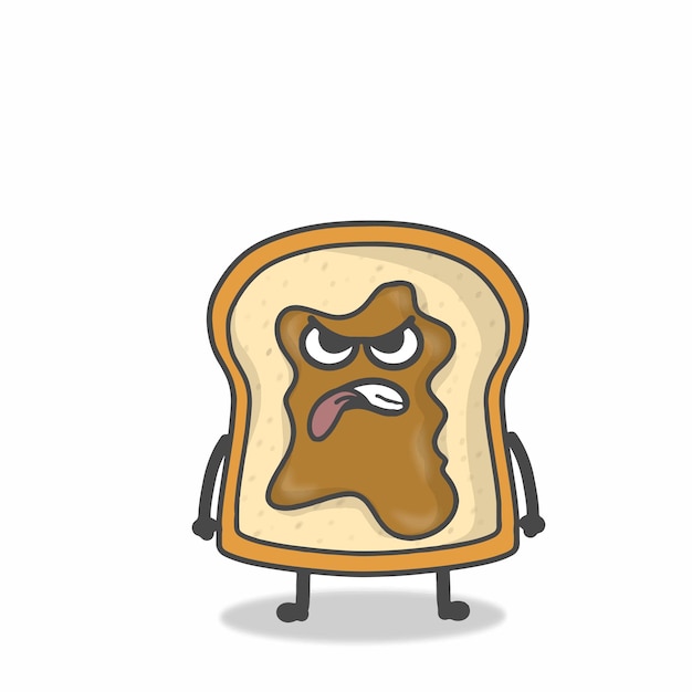 Leuke toast karakter vector ontwerp sjabloon illustratie