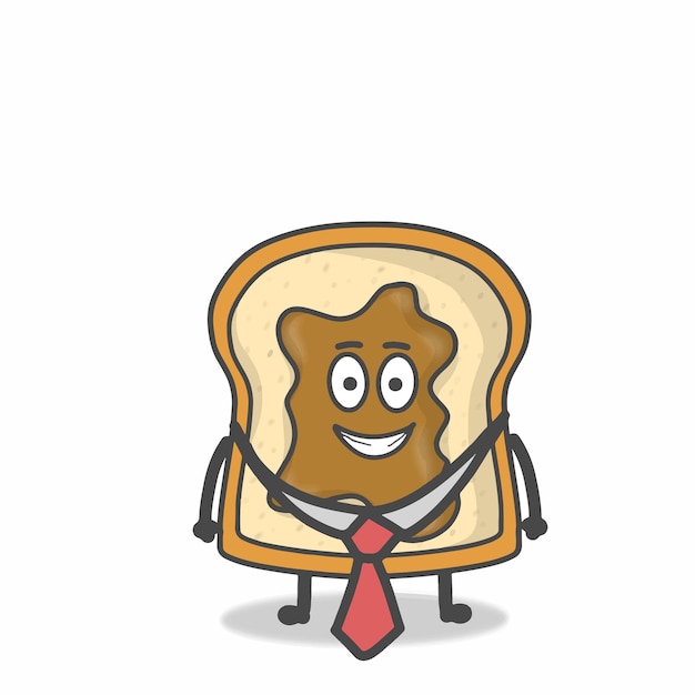 Leuke toast karakter vector ontwerp sjabloon illustratie