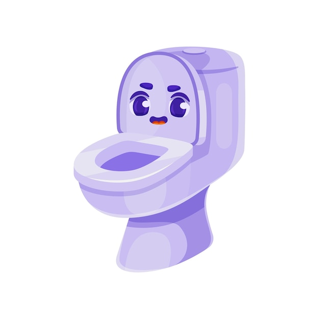 Leuke toiletpottekening met grappig gezicht Cartoon vectorkarakter