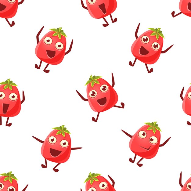 Leuke tomaten karakter naadloos patroon grappig emotioneel groente ontwerp element kan worden gebruikt voor stof behang verpakking achtergrond vector illustratie