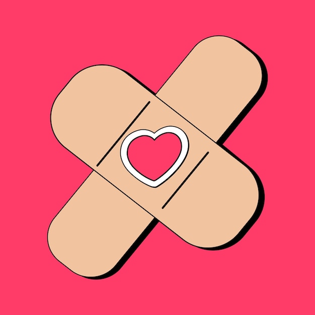 Leuke twee bandages met hartje roze liefde in het midden