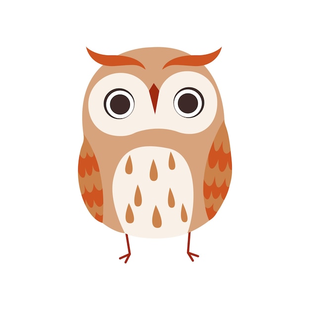 Leuke uil schattige uil vogel vector illustratie op witte achtergrond