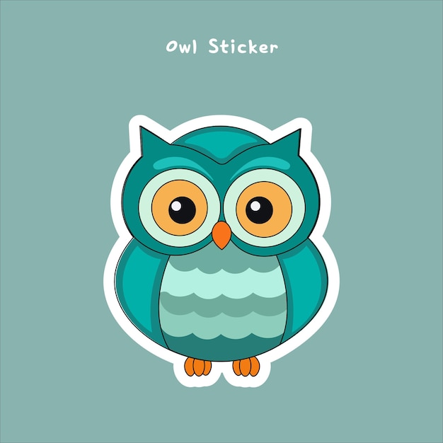 Vector leuke uil sticker vector