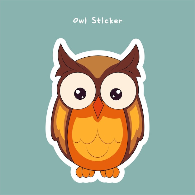 Leuke Uil Sticker Vector