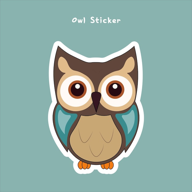 Leuke uil sticker vector