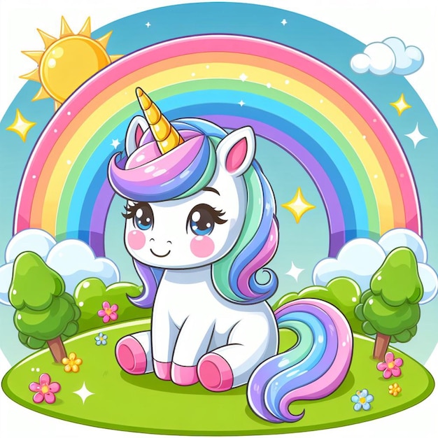 Vector leuke unicorn vector cartoon illustratie