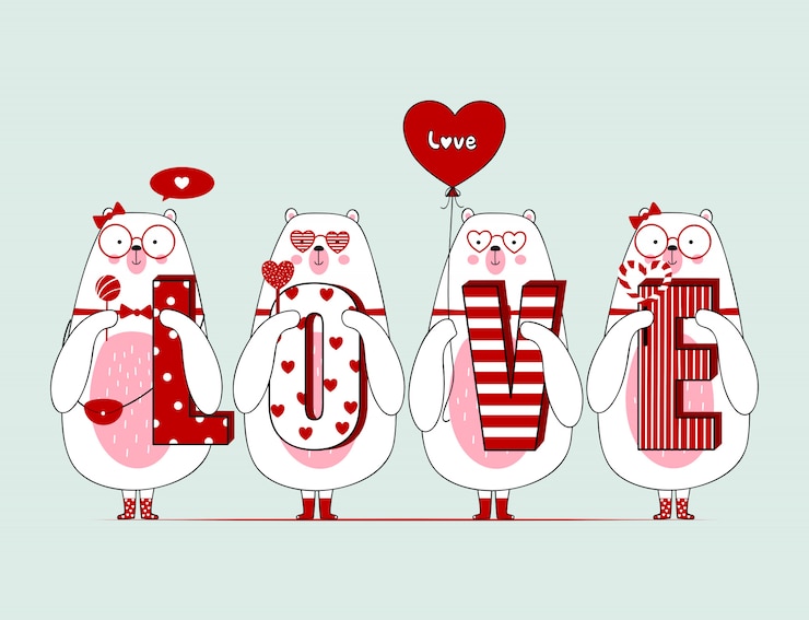 Vector leuke valentijnskaart draagt met