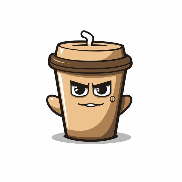 Leuke vector emoji van een koffiekop