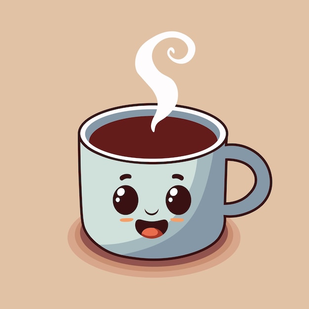 Leuke vector illustratie van een koffiekop