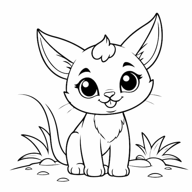 Leuke vectorillustratie Caracal tekening voor kinderen pagina