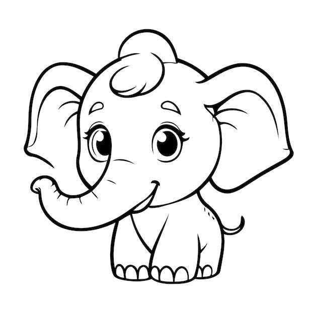 Leuke vectorillustratie Elephant doodle voor peuters werkblad