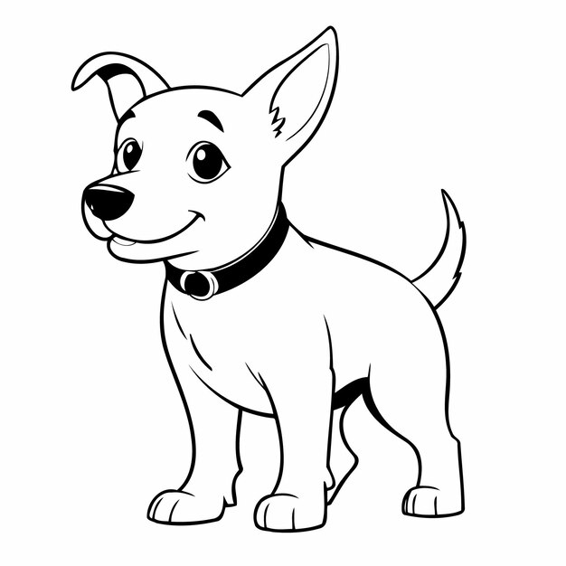 Leuke vectorillustratie Hond voor kinderen kleuren