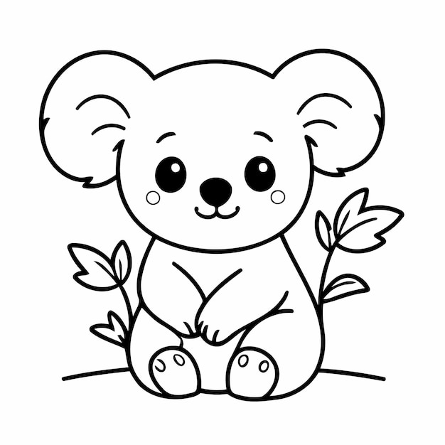 Leuke vectorillustratie Koala voor kinderen kleurwerkblad