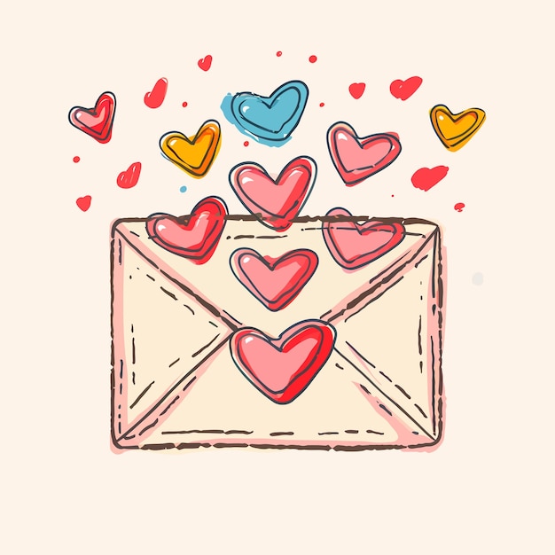 Leuke vectorillustratie van een post envelop
